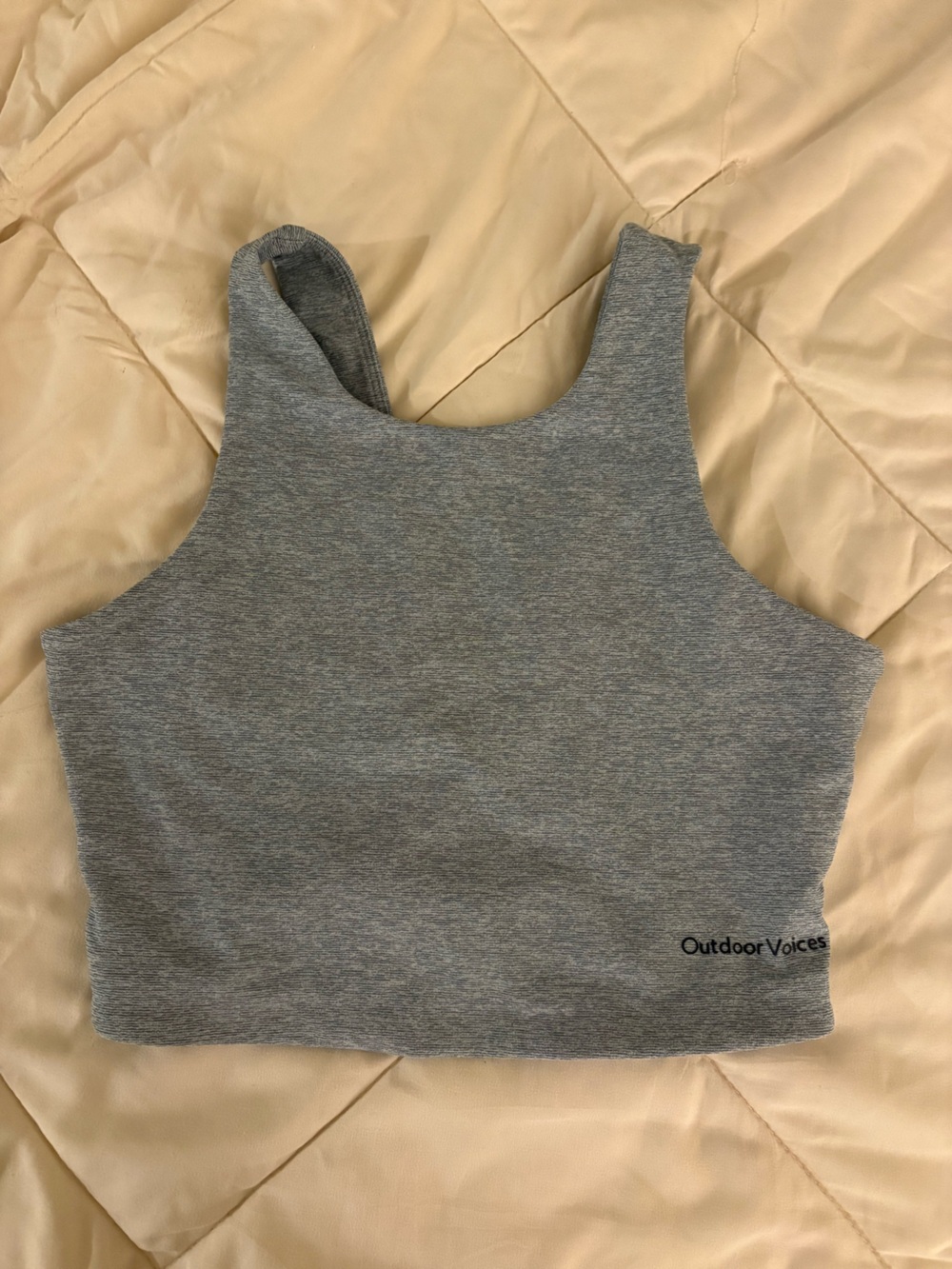 Outdoor Voices Women's Gray Racerback Longline Sports Bra